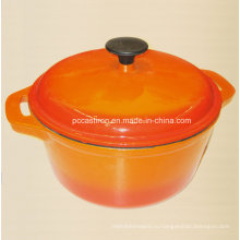 Желтый круглый эмаль Cast Iron Iron Casserole Китай Поставщик Dia 26см